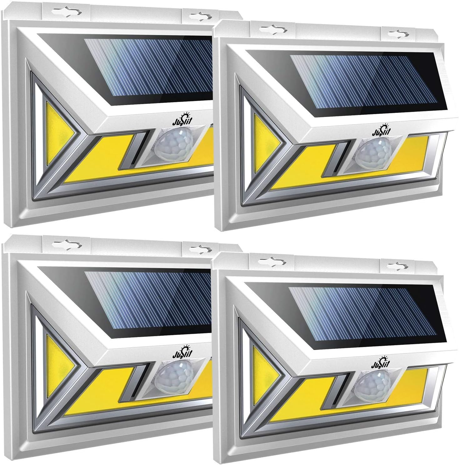 Solar Lights Outdoor, 74 COB LEDs Motion Sensor Light, 2 Modes Wireless Security Wall Lighting W/ 270° Wide Angle, IP65 Waterproof for Front Door, Yard, Garage, Garden, Deck, Porch (4PK)