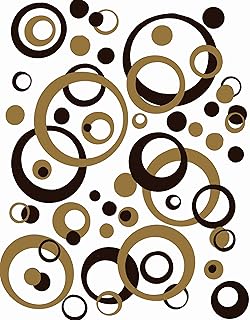 Wall Vinyl Decor Stickers Tan & Chocolate Circle Bubbles Rings Dots