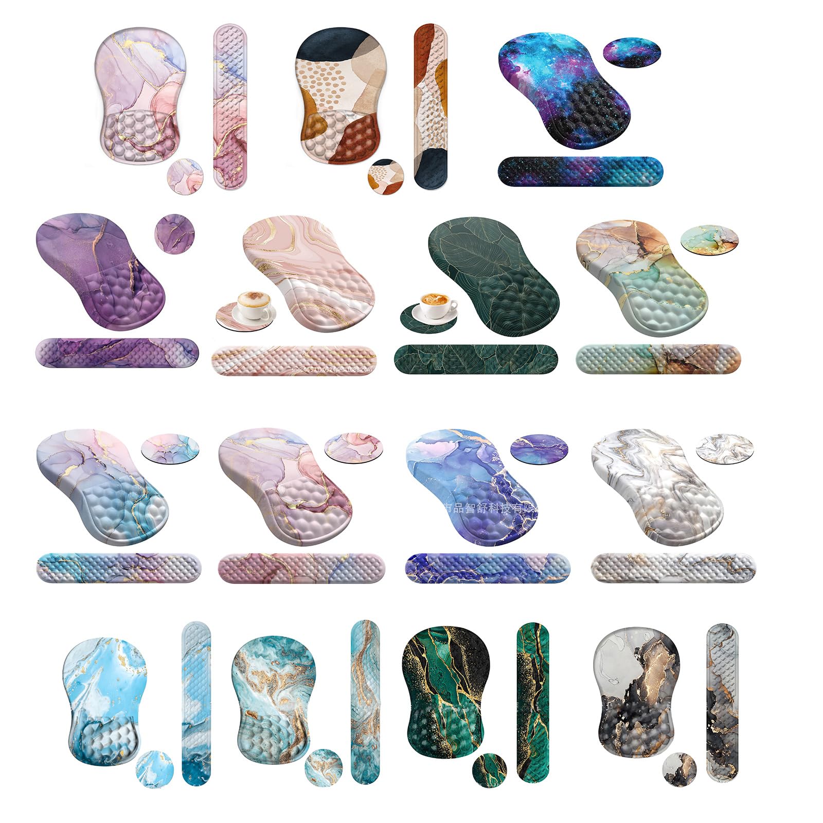 Tappetini per il Mouse Tastiera poggiapolsi e Mouse Pad Set - Comfy ergonomica morbida imbottitura in Memory Foam - antiscivolo polso supporto for mouse e tastiera Tappetino Mouse Poggiapolsi