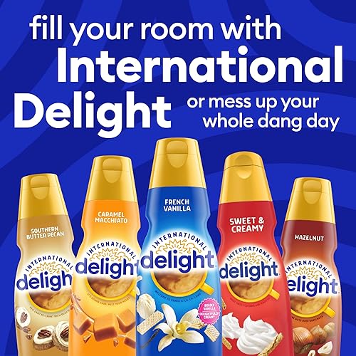 Vista 7 de International Delight Crema de café, caramelo macchiato, crema saborizada refrigerada, botella de 32 onzas líquidas