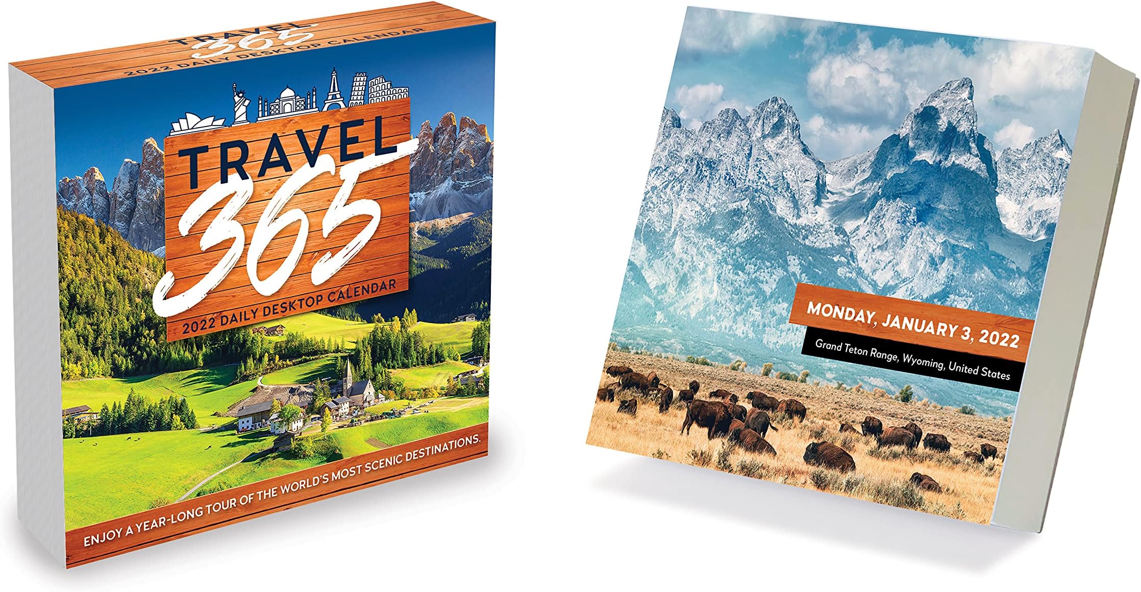 TF PUBLISHING -2022 Travel 365 Daily Desktop Calendar