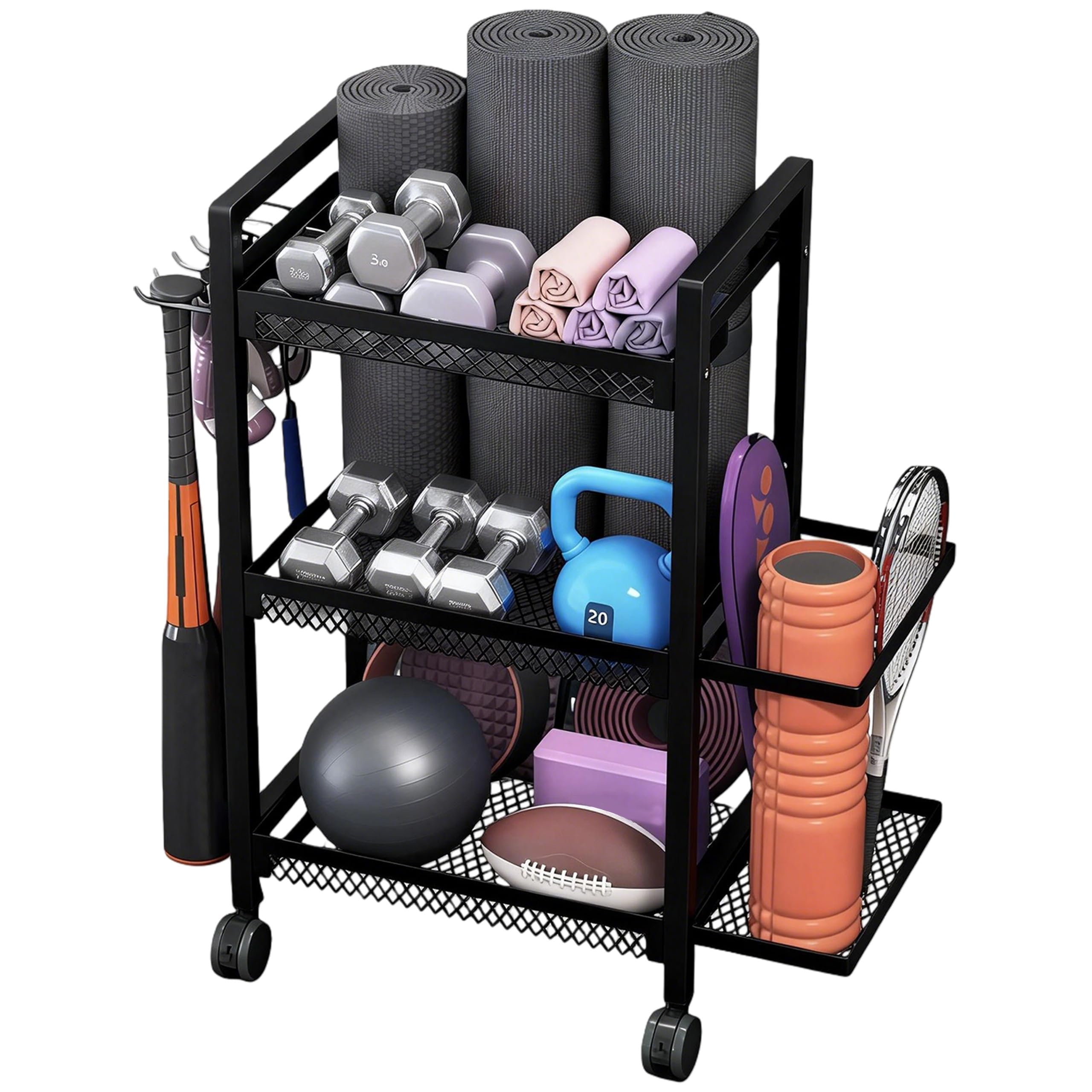 Soporte de almacenamiento para gimnasio en casa soporte de pesas ajustable
