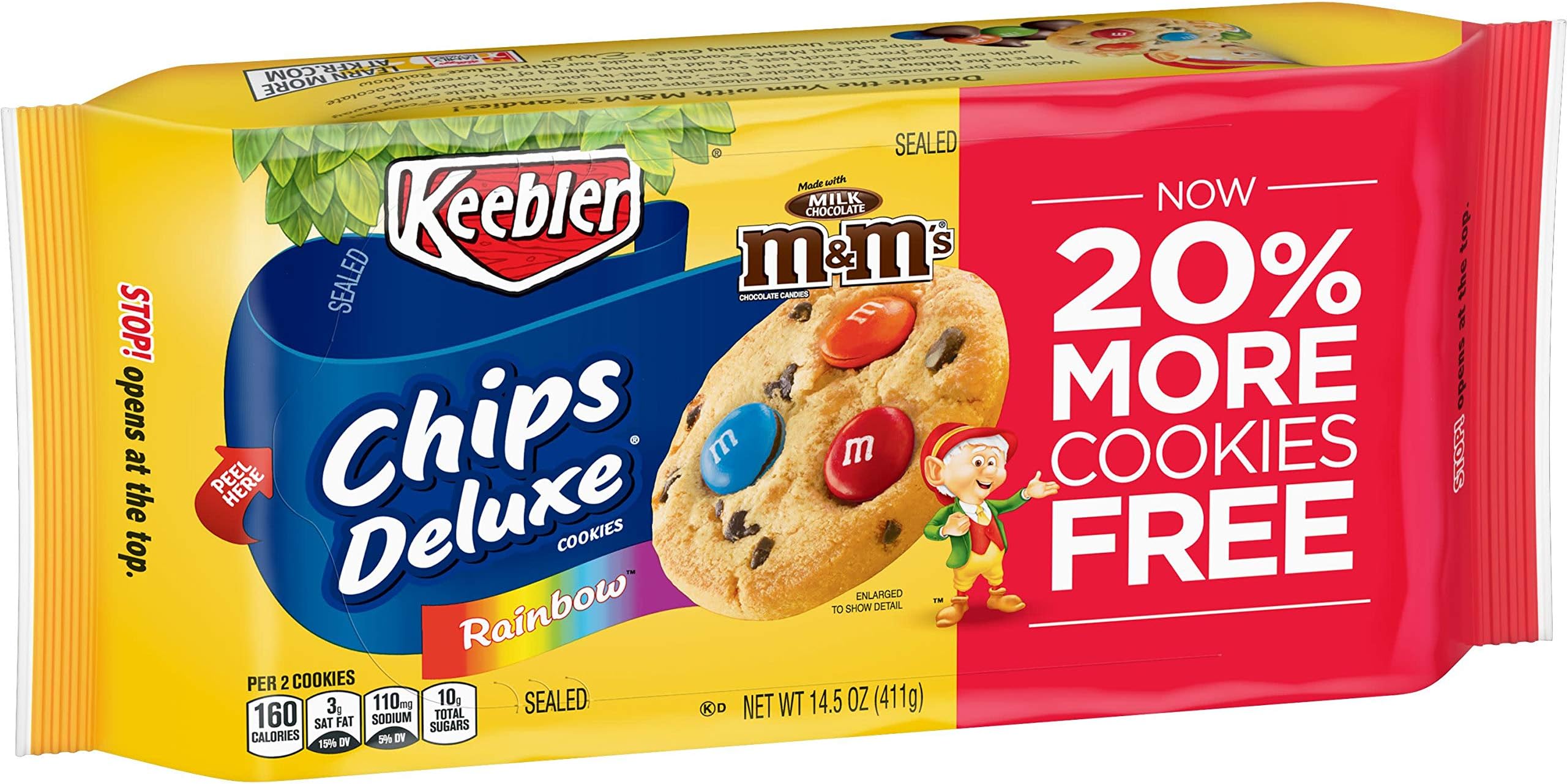 Chips Deluxe, Cookies, Rainbow with M&Ms, 14.5 Ounce