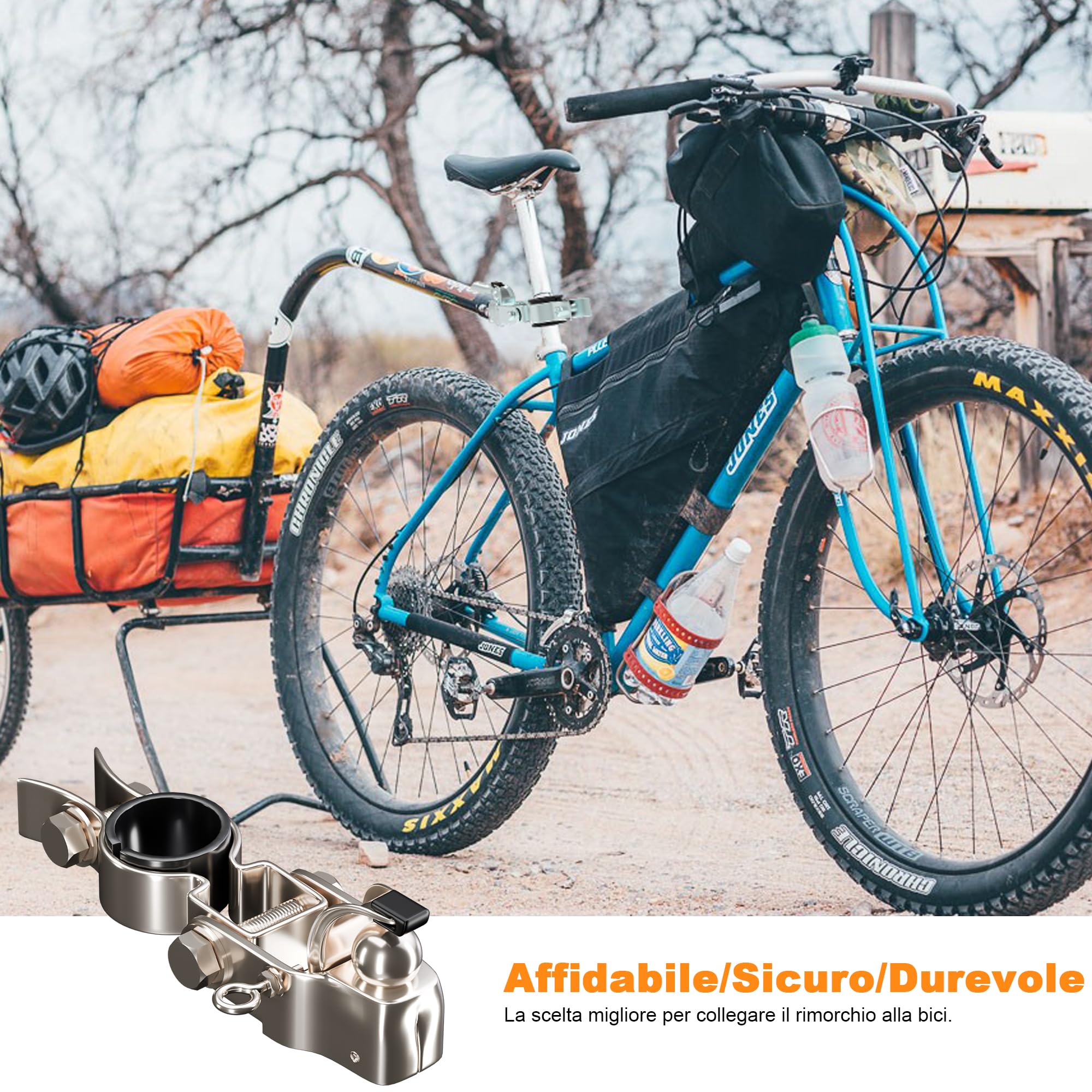 Gancio per Rimorchio Bici, Attacco Rimorchio Bicicletta, Sistema di Traino Compatibile Reggisella