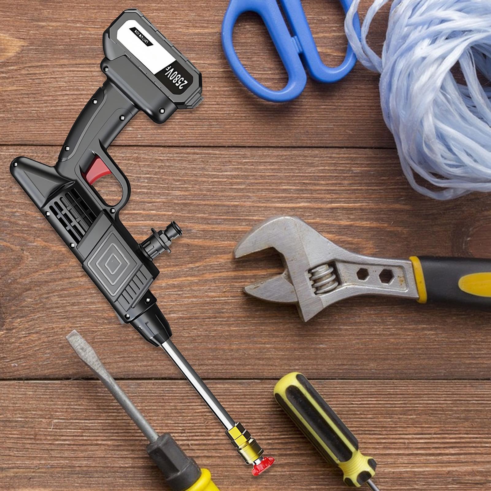 Lavado a Presión Inalámbrico Portátil Limpiador Energético Portátil | Herramienta de limpieza con chorro ajustable para casa, exterior, césped, jardín, coche, jardinería, riego y patio