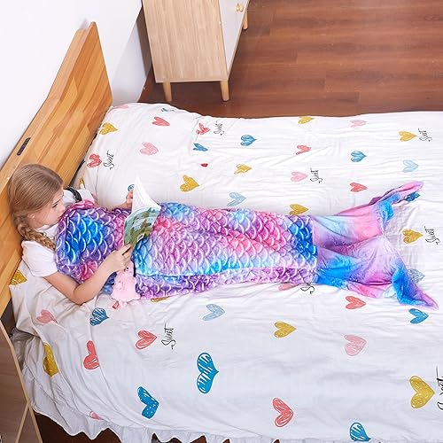 Miniatura 2 de Catalonia Manta de cola de sirena para niños, manta de franela súper suave para dormir para niñas de 3 a 14 años, regalo de cumpleaños para hija