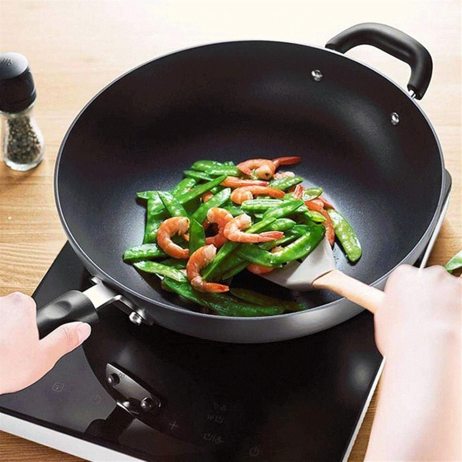 鉄製中華鍋、フライパン、中華鍋、フライパン、両耳中華鍋