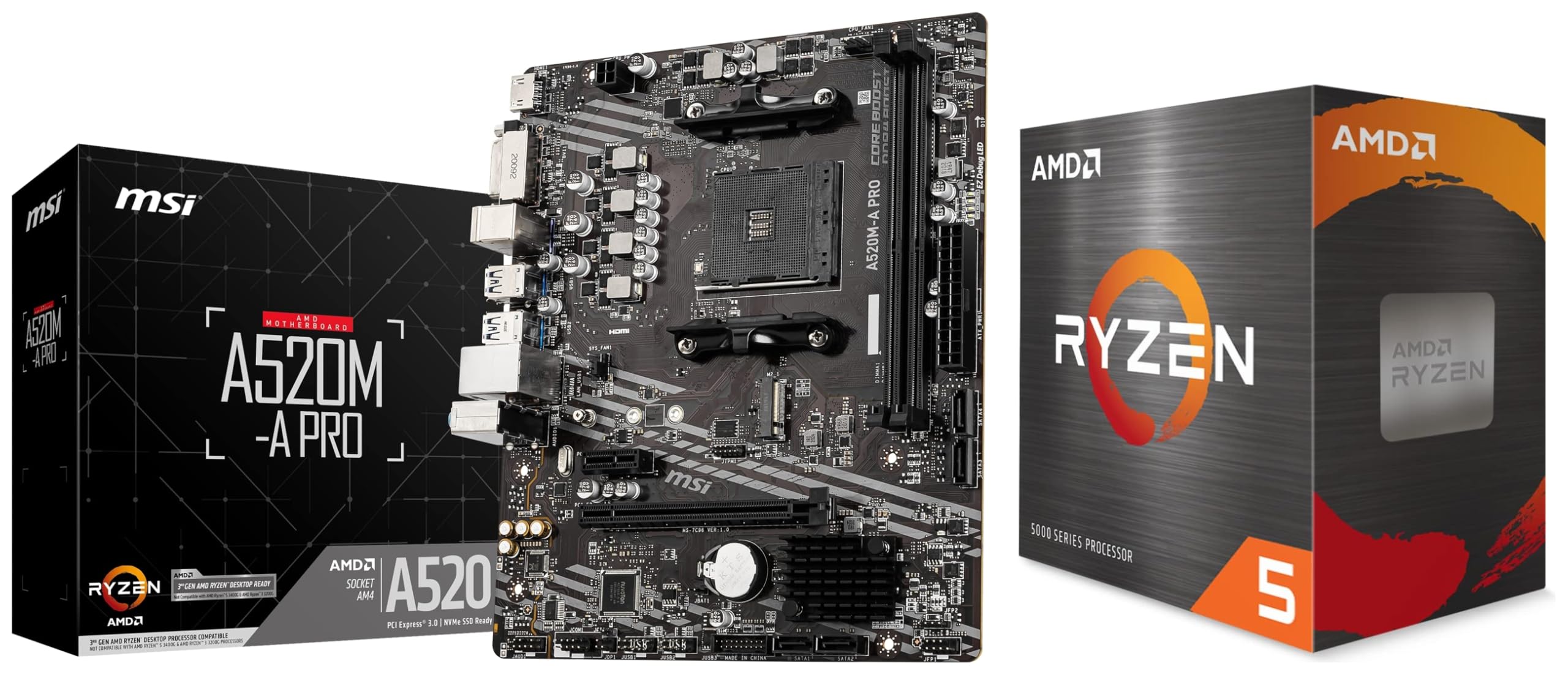 Amazon.in: Buy AMD Ryzen 5 5500 Desktop Processor + MSI A520M-A