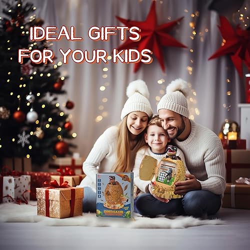 Miniatura 7 de Alcancía para niños, banco de dinero de huevos de dinosaurio con desbloqueo de huellas dactilares, luz nocturna, música, cajero automático de