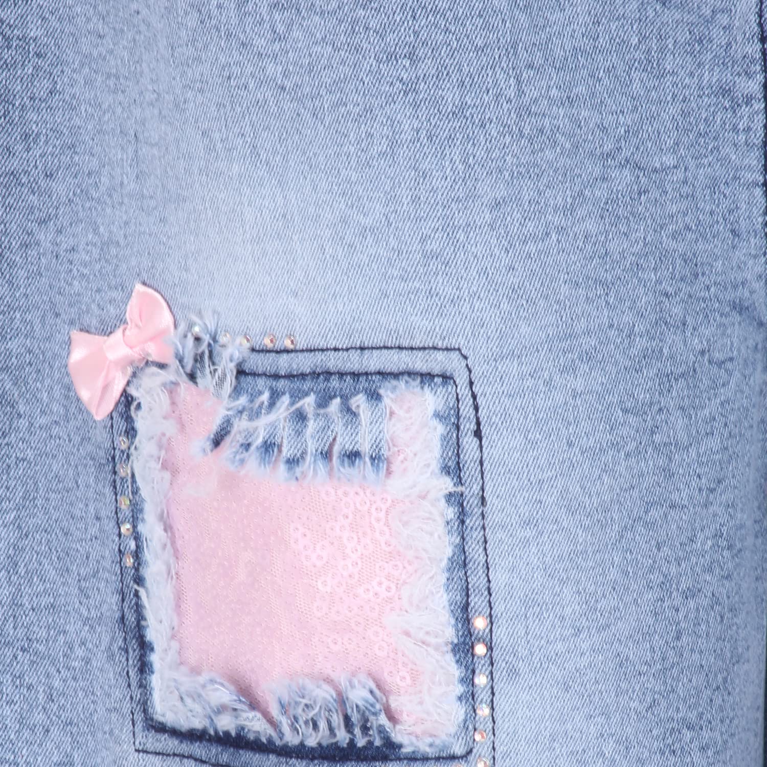 Cutecumber Girls Stretch Fit Blue Denim Jeans Adjustable Fit Premium Soft Fabric Durable Smart Casual School Outdoor All Season Comfortable Fashion Bottom Wear for Baby Girls & Kid Age 1-15 Yrs 2