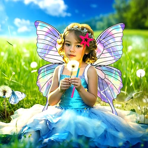 Miniatura 3 de Varita mágica de plata de 13 pulgadas con forma de elfo y estrella de ángel