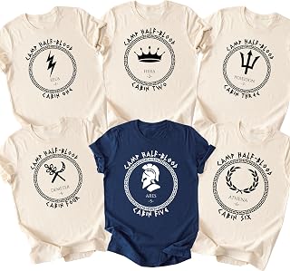 Camp Half Blood Custom Camp Cabin Mythology Shirt – Choose Greek God Design & Cabin Number – Personalized T-Shirt, Hoodie, Sweatshirt, Youth, Toddler & Baby Bodysuit Option