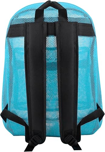 Miniatura 5 de Mochilas de malla transparente para niños en la escuela, playa, viajes, mochila de malla transparente con correas acolchadas, Azulclaro, Viajar