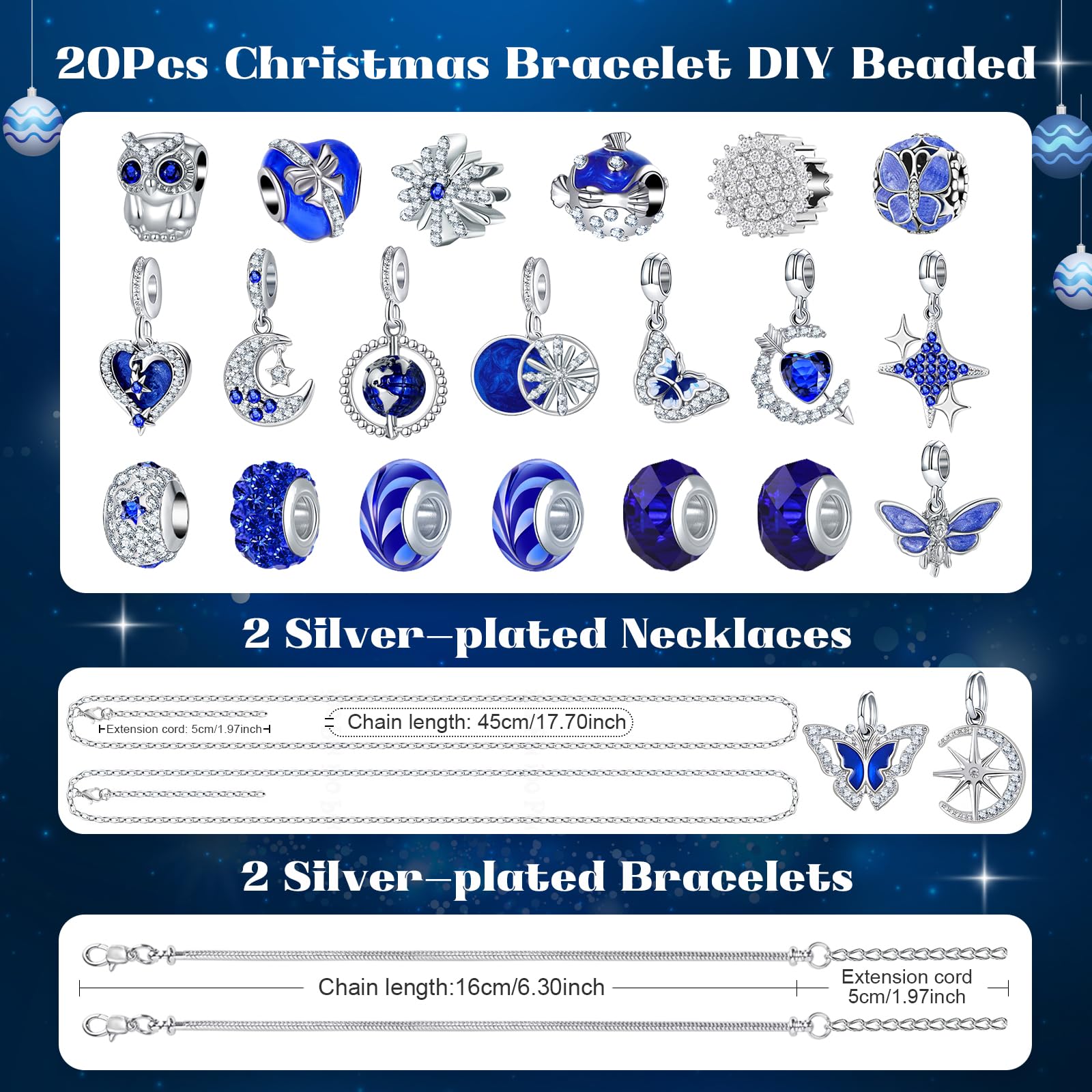 PITMT Calendario Avvento 2025 Donna Bambina, Calendario dell Avvento Donna Gioielli Charms Fai da Te, Calendari Natale Braccialetti Ciondoli Collane Regali Natale per Bambin e Adulti