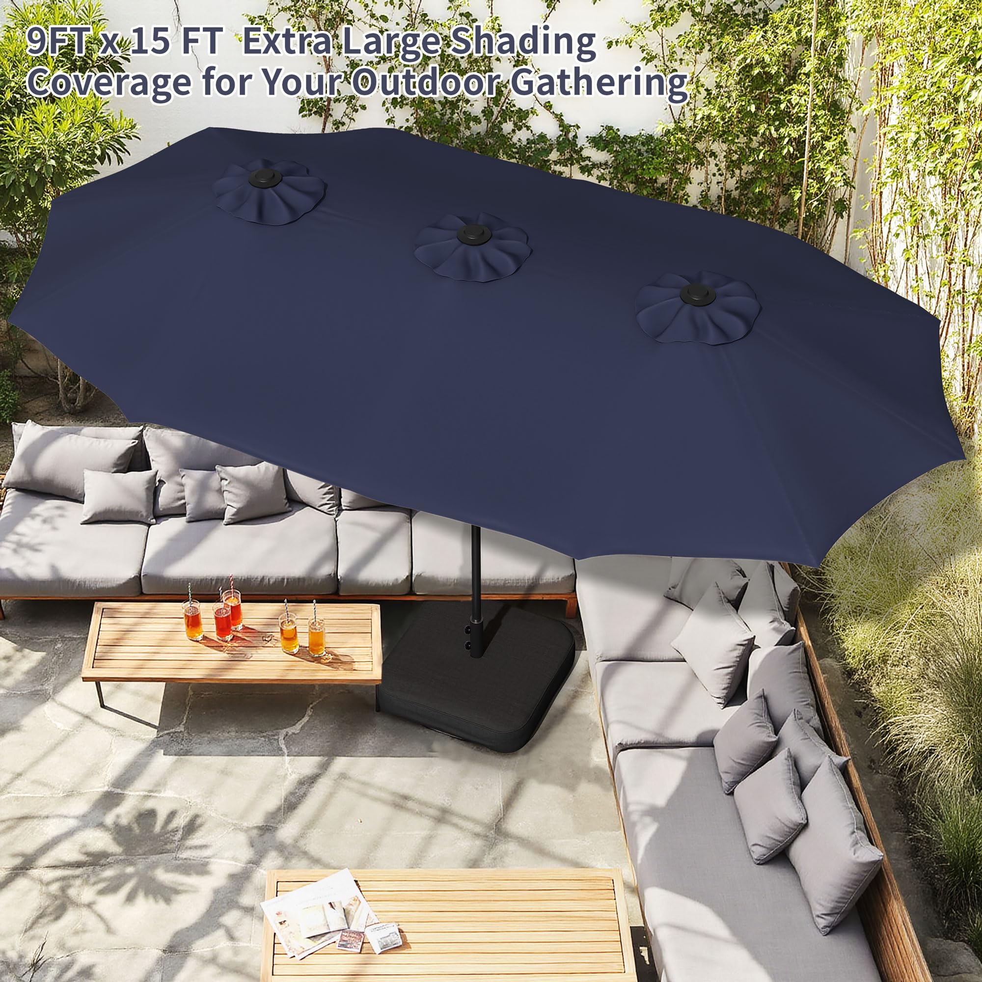 11' patio umbrella replacement canopy 8-ribs Umbrella Canopy Replacement for Lyon 9FT Gray