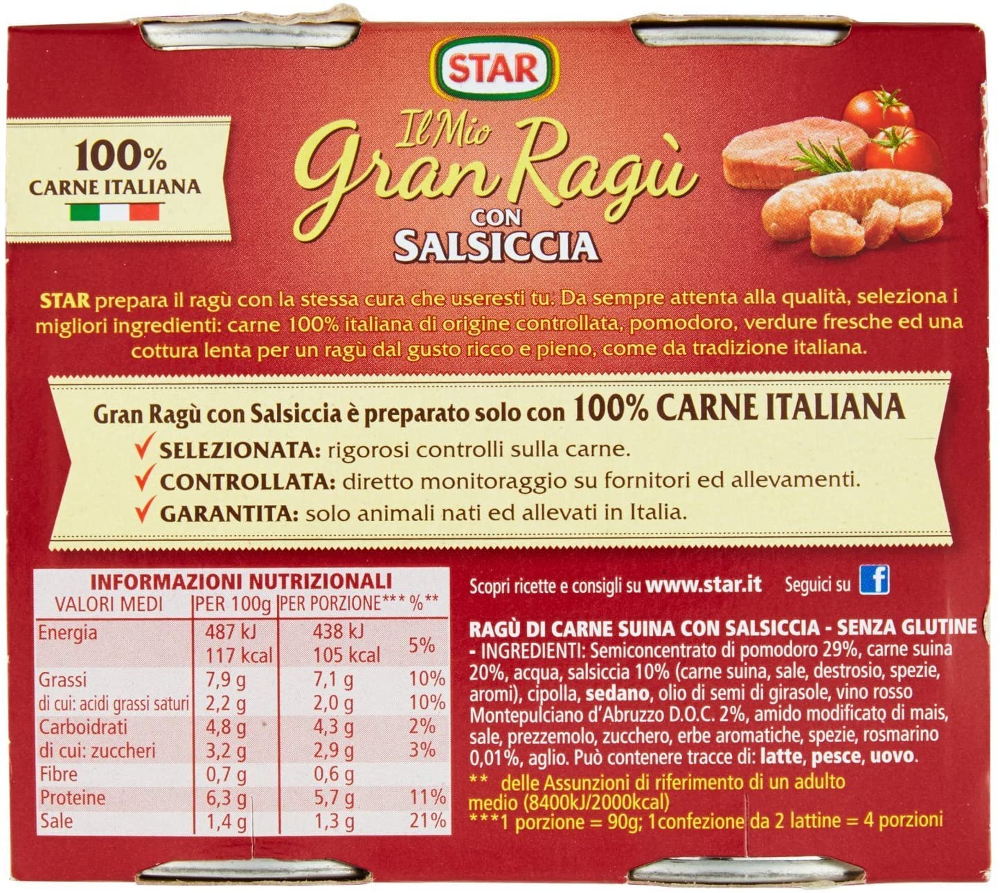 16x Il mio Gran ragu Star salsiccia tomatensauce 180g sauce mit Würst