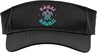 Kauai Hawaii Sea Turtle Surfer Souvenir Groovy Retro Surf Sport Sun Visor, Youth, One Size, Black
