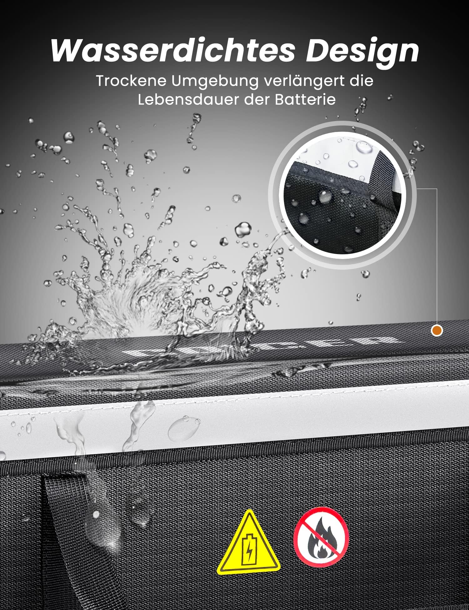 COICER Torba na akumulator do roweru elektrycznego, ognioodporna 2 szt