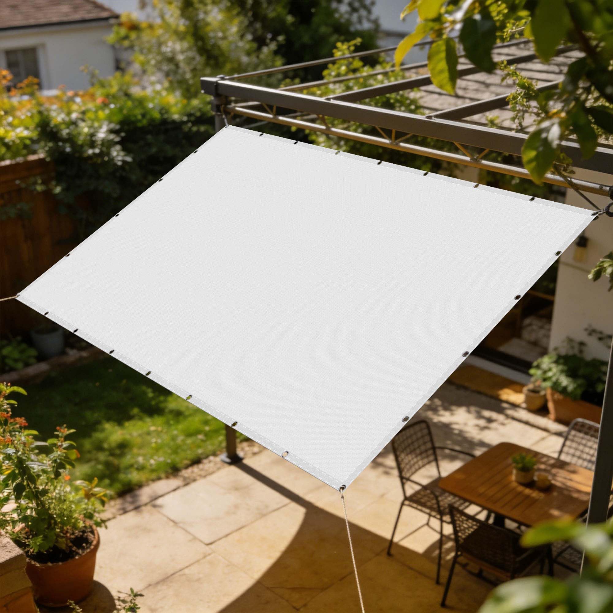 Voile d'ombrage rectangulaire imperméable contre la pluie et la chaleur du jardin