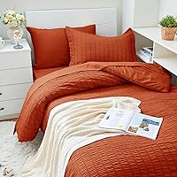 Vista 602 de HYMOKEGE - Juego de edredón tamaño king, color negro y rojo, de sirsaca, de 7 piezas, para todas las estaciones, en una bolsa, para dormitorio