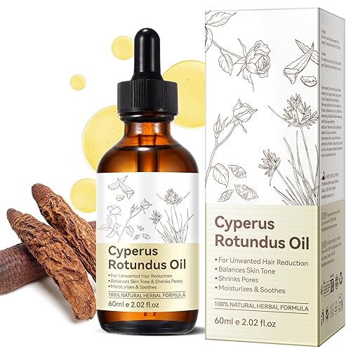 Cyperus Rotundus Aceite para depilación 2.02 onzas líquidas, 100% puro aceite natural de Chipre Rotundus para ralentizar el crecimiento del cabello,