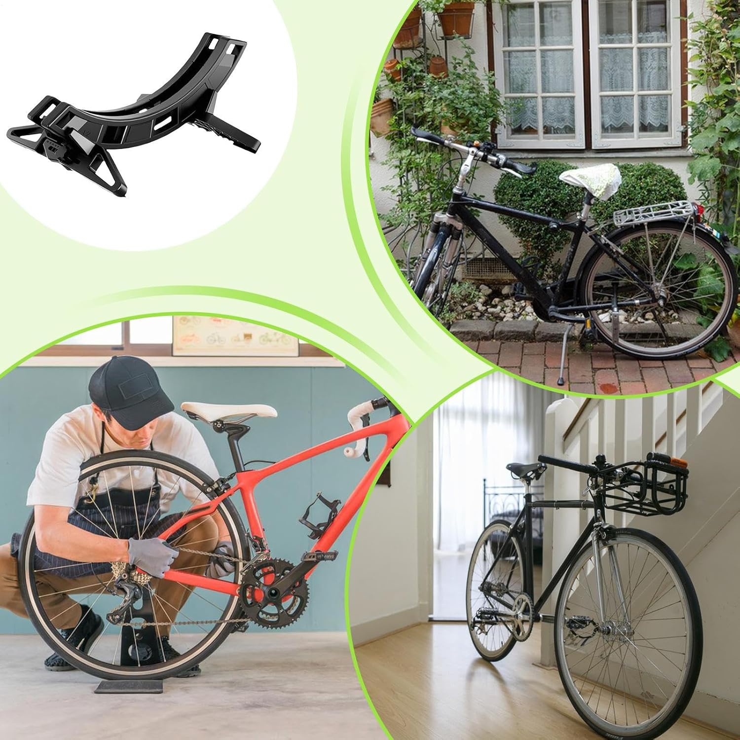 Bike Floor Stand,Adjustable Bicycle Mount - Bike Rack Floor | for Garage Shop Scooter Mountain Road Home Apartment Cycling Maintenance