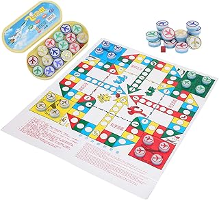 Aeroplane Chess, Flight Chess Paper Chessboard Portable Board Game with a Oval Box for Easy Carry for Parent‑Child Interaction