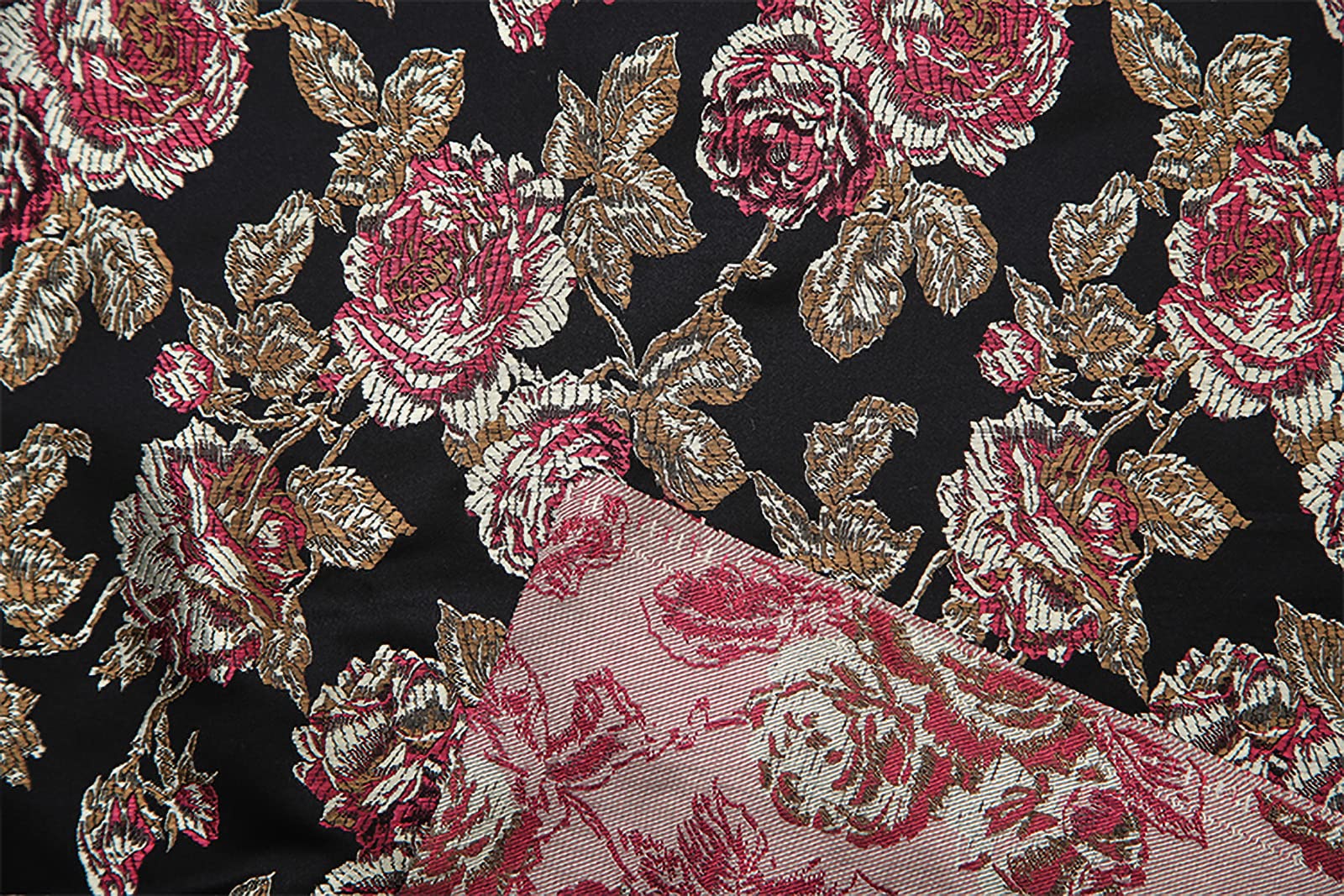 Tkanina brokatowa, Peonia Żakard 75x100cm Szeroki Sprzedawany na metry do Ubrań Ręcznie Robionych Torb Poduszek Cheongsam