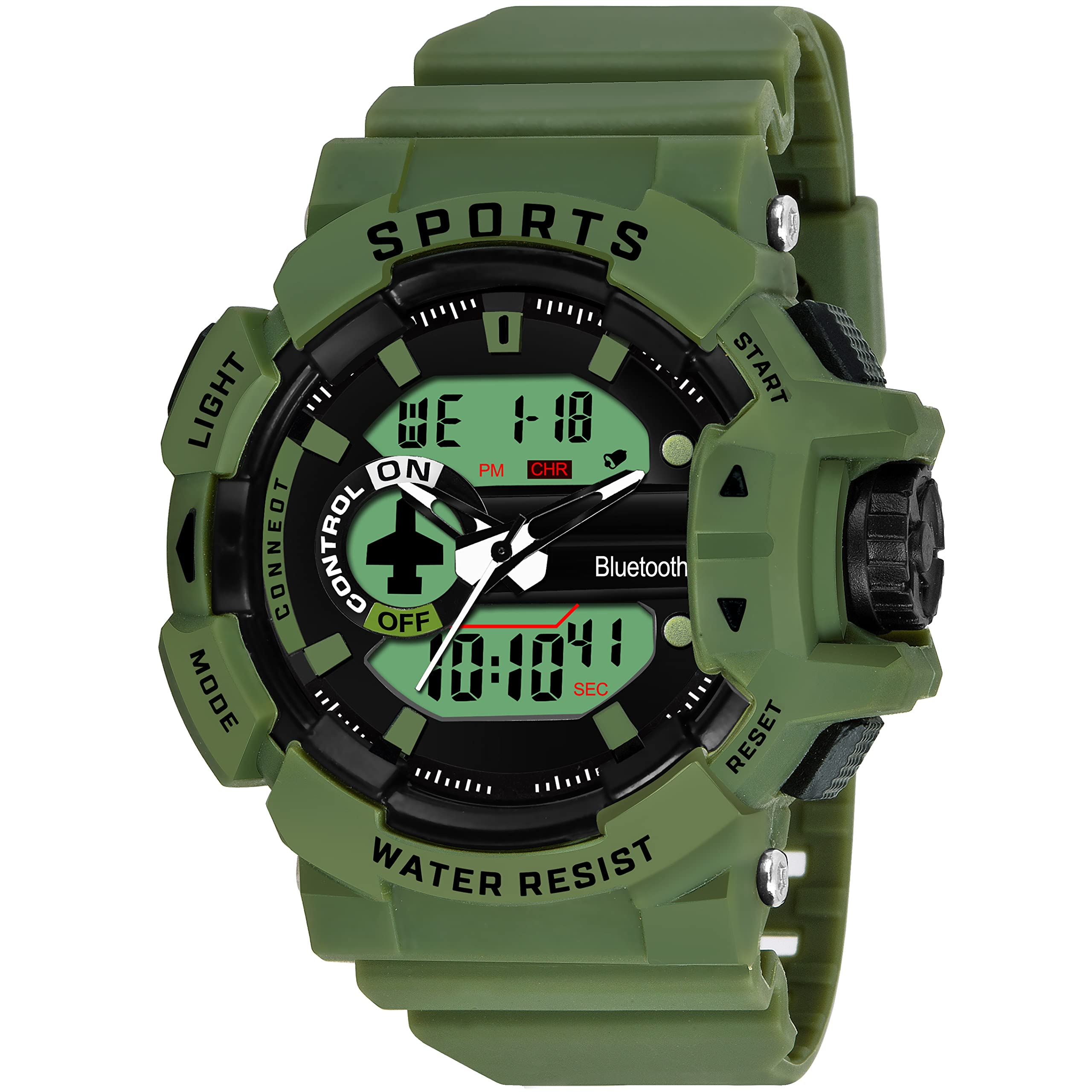 Walrus Analog Digital Mens Watch - Black Dial, Green Silicone Strap - Japanese Movement, Sports Watch, 56mm (B0B6T5HB93) Amazon Price History, Amazon Price Tracker