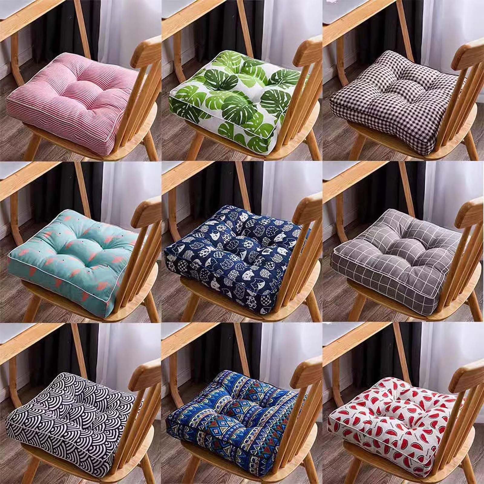 Cojines Grandes de 8 cm de Grosor para sofá de 45 x 45 cm. Cojín de Suelo Grueso con mechones, cojín de Tatami Suave y Grande para Silla de Comedor, Ideal para Personas mayore