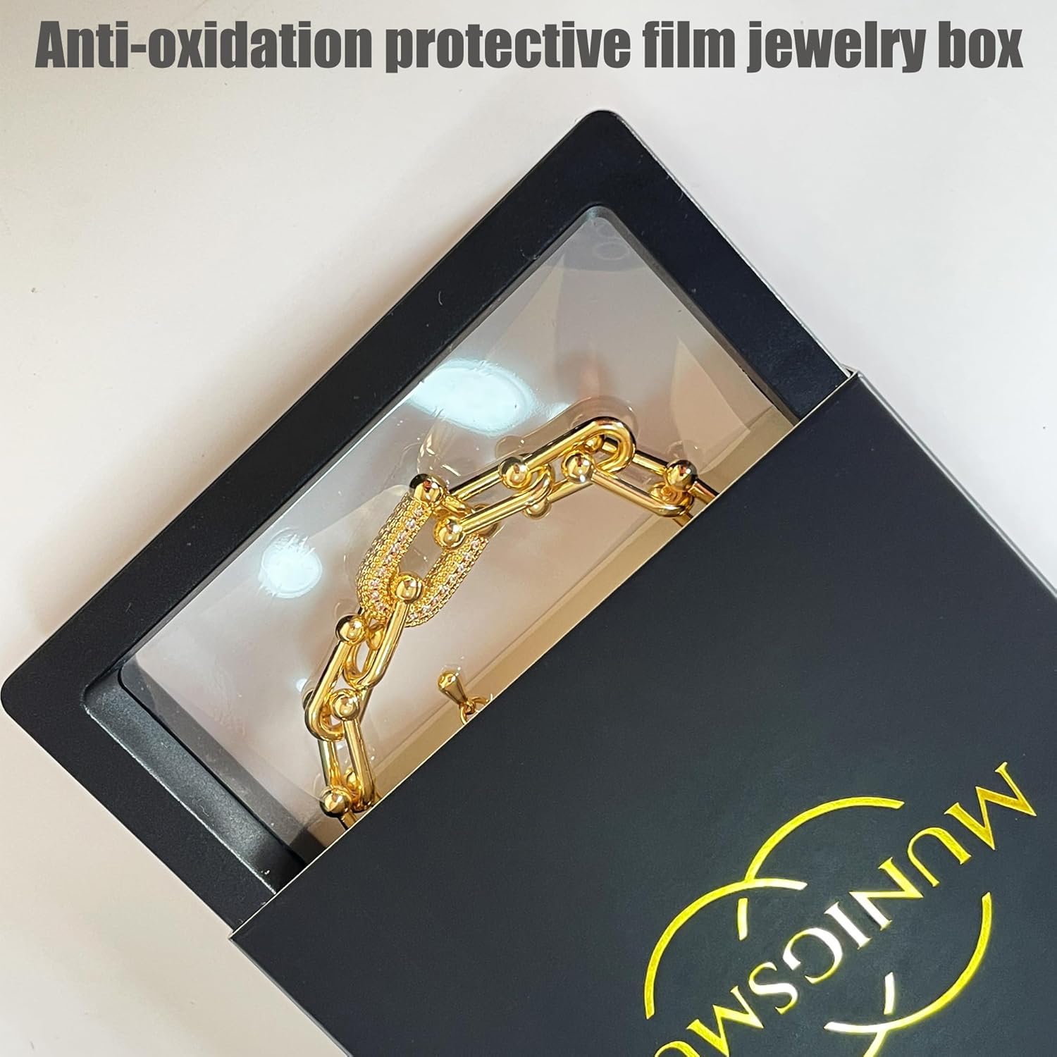 Gold Plated Link Bracelet with Cubic Zirconia for Women Trendy Adjustable Simple Chain Bracelets Dainty Jewelry Gift for Women - Image 6