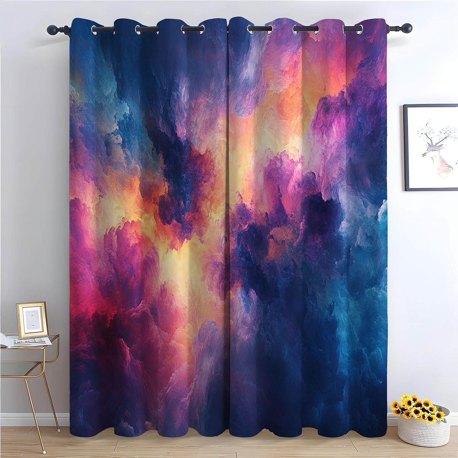 Rideau occultant abstrait occultation totale pour grand sommeil en chambre