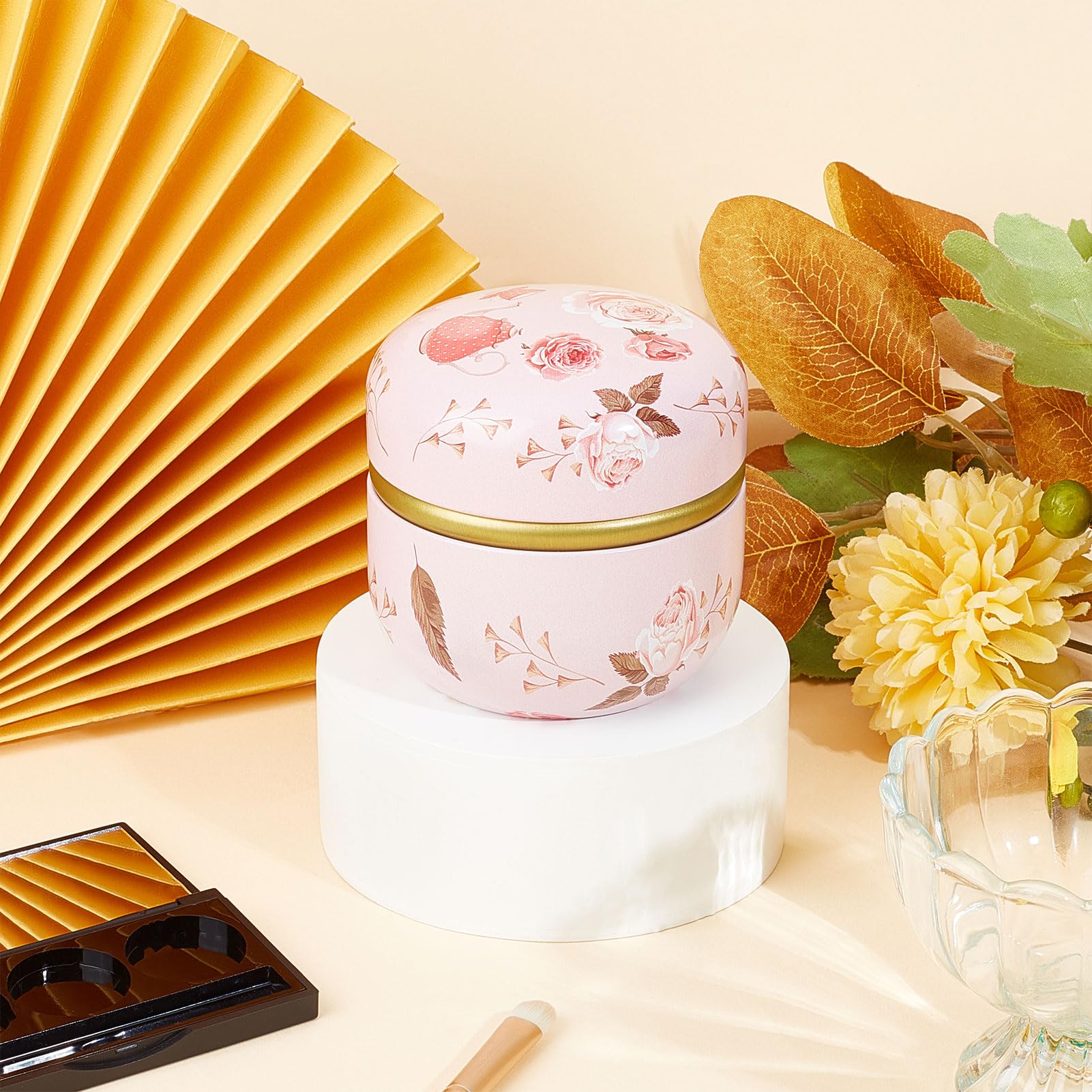 NICENEEDED Soffio per Cipria e Contenitore Contenitore per Cipria Portatile Vuoto Contenitore per Cipria con Coperchi Porta Cipria Sfuso per Trucco Cosmetico