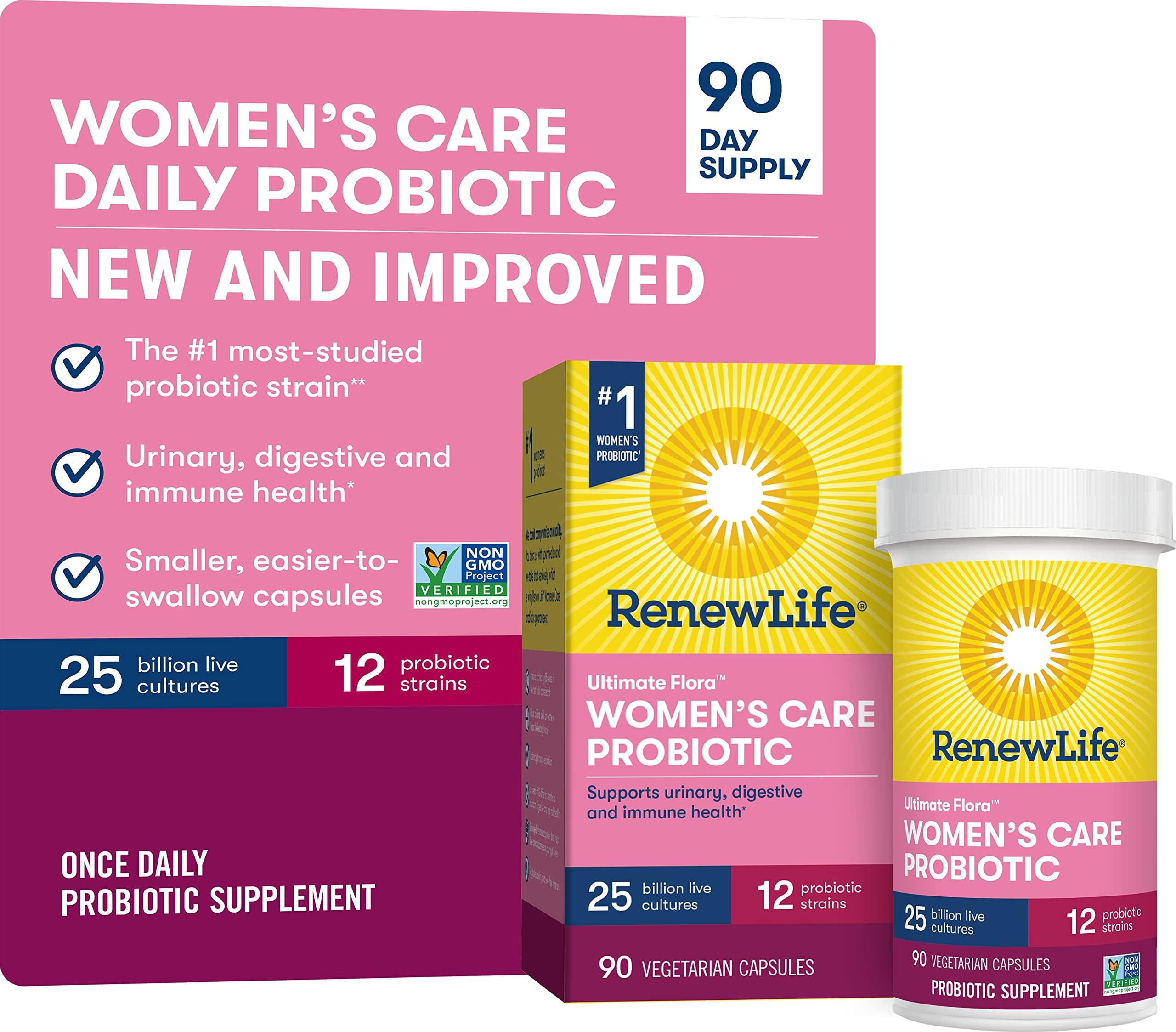 Ultimate Flora Women's Care Probiotic, 25 Billion CFU, 90 Capsules (Package May Vary)