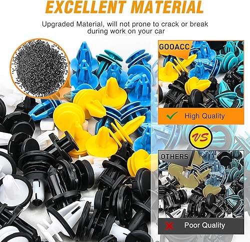 Vista 43 de GOOACC - GRC-47 Clips universales de plástico para guardabarros, 200 clips de remache con 6 tamaños de clips de retención de carrocería