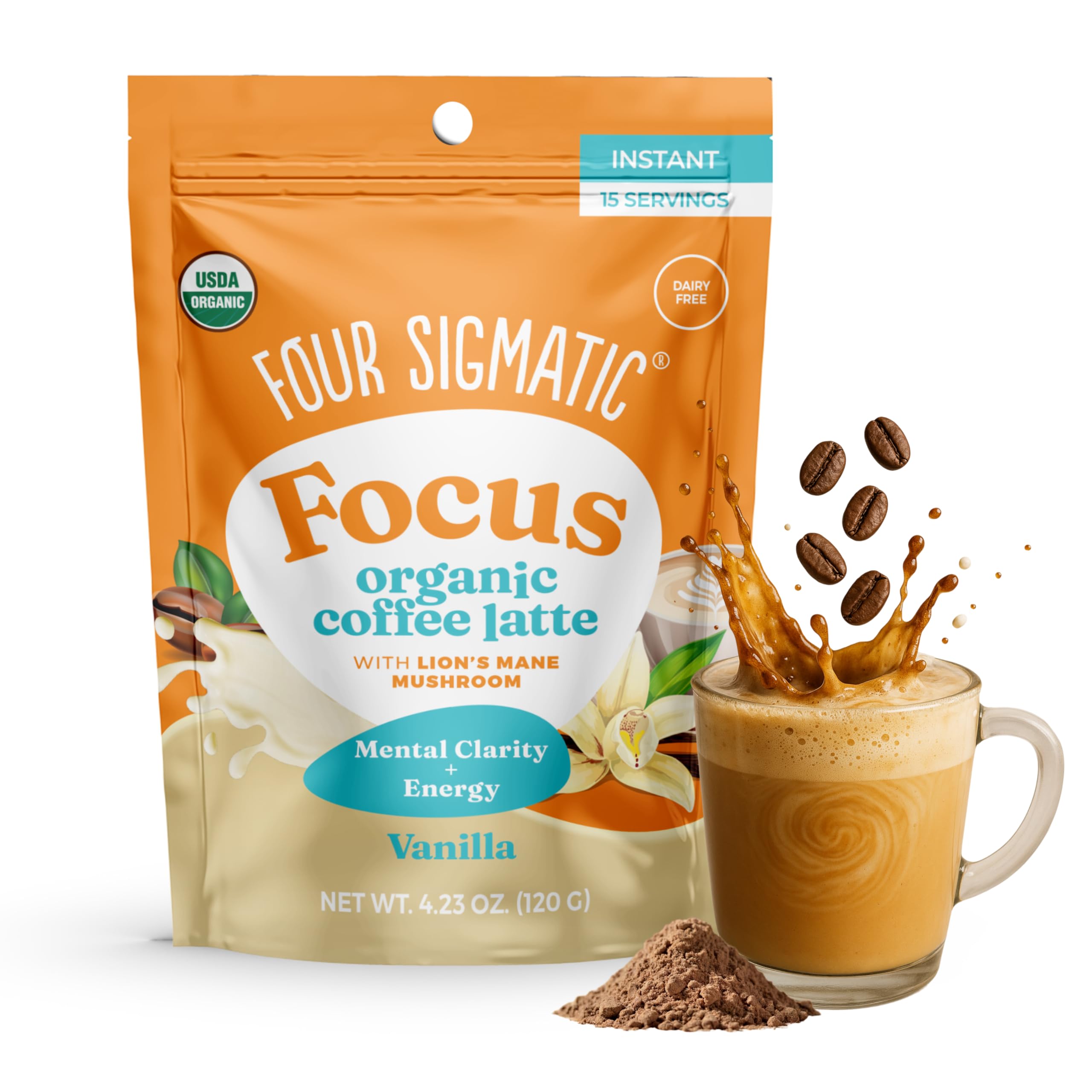 Amazon.com : Four Sigmatic Vanilla Focus Mushroom Coffee Latte