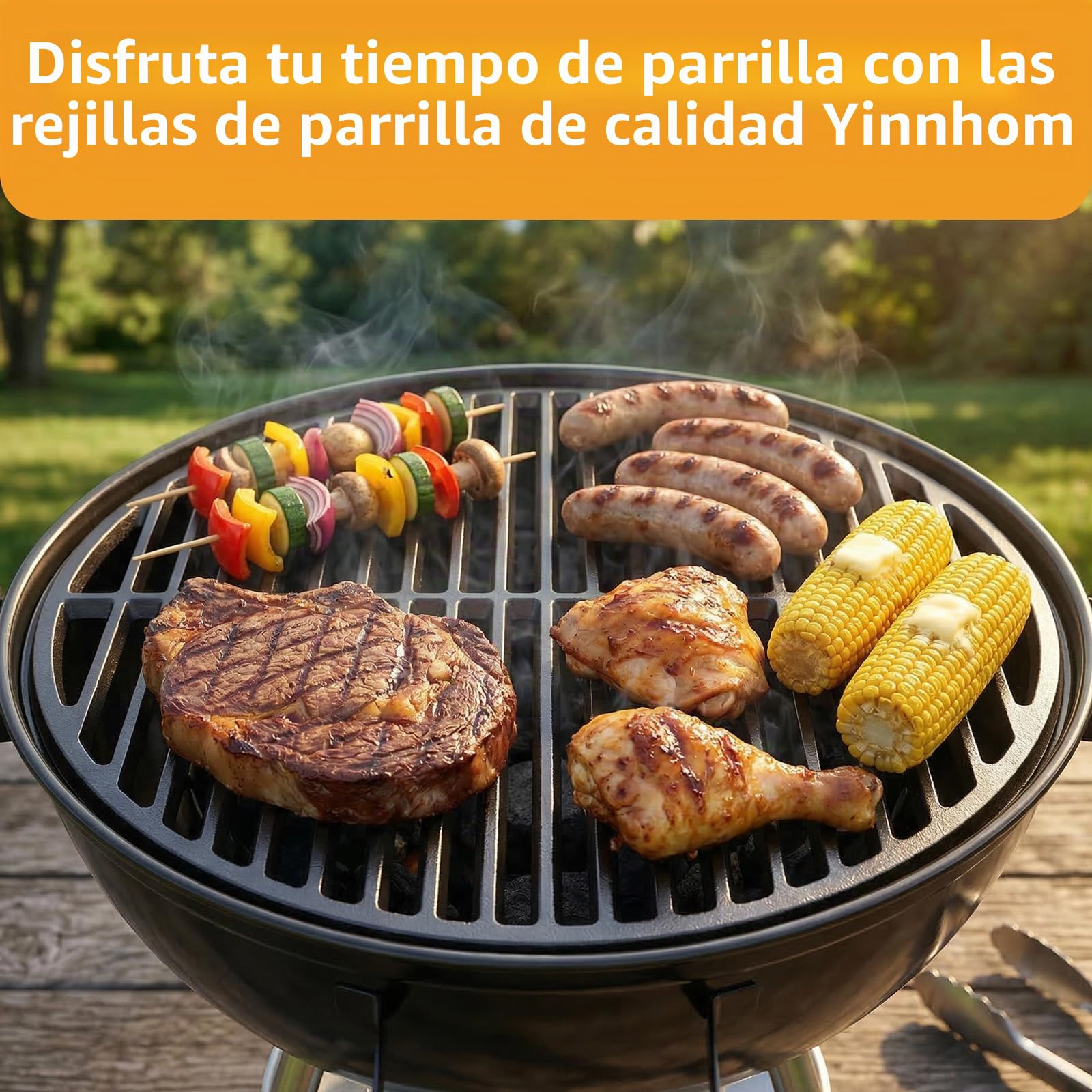 Parrilla de hierro fundido, placa de parrilla para parrilla redonda de hierro fundido, parrillas de carbón y gas, parrilla de 37,5 cm, cocción negra para parrilla resistente como reemplazo
