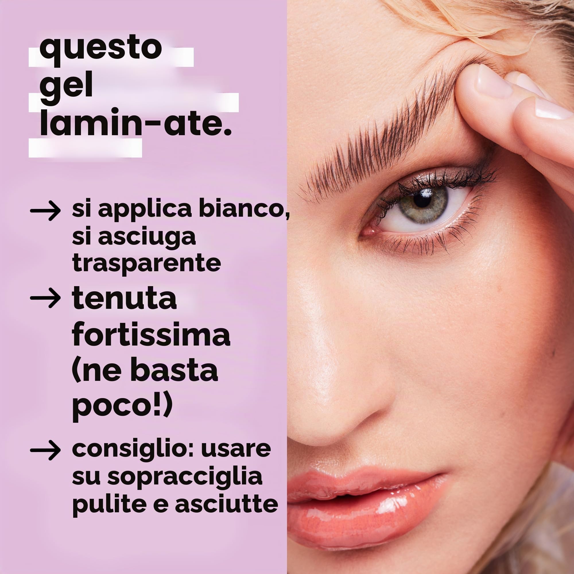 e.l.f. Brow Laminating Gel, gel per sopracciglia ad asciugatura invisibile, fissaggio forte resistente all’acqua, effetto laminato, pettinato e scolpito, prodotto vegano e non testato sugli animali