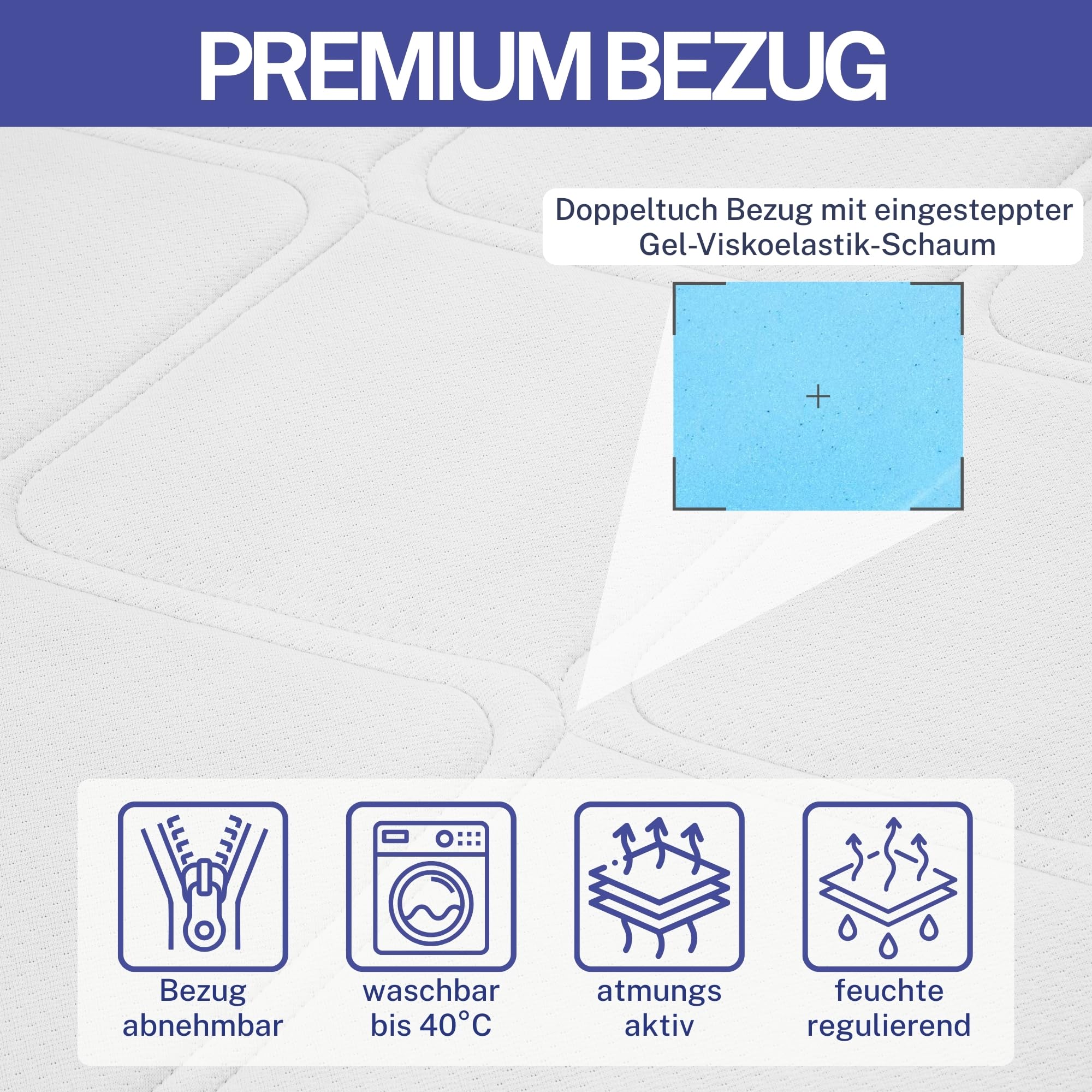 Arensberger RELAXX Matratze 140x200 cm | Kaltschaummatratze mit 3D Memory Schaum | ergonomische Höhe 25cm | wendbarer Härtegrad H2/H3 | Gel Schaum Bezug | 140x200cm Rollmatratze punktelastisch