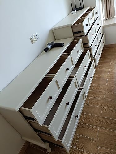 Miniatura 8 de Paquete de 10 pomos redondos de madera para cajones con acabado marrón rojo y marrón en forma de hongo para gabinetes de cocina, muebles, aparador,