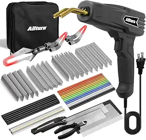 Allturn Plastic Welder 2 in 1 with the M8 Hot Cutting Tip(Black) | 38 PCS Welding Rods, 800 PCS Staples, Patent No. D970324