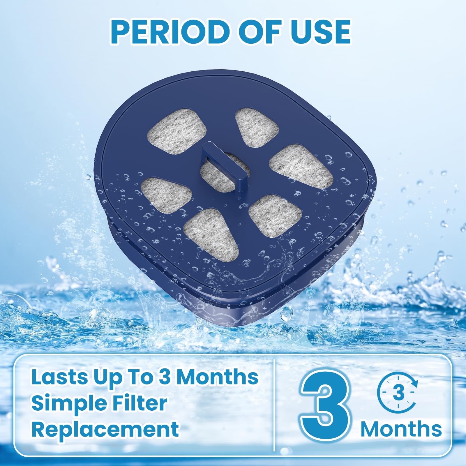 Lot de 4 filtres à charbon de rechange avancés compatibles avec les pichets filtrés à eau LARQ PureVis et LARQ, utilisation totale de 8 mois