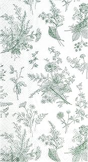 100 Floral Guest Napkins Sage Green White Toile Disposable Paper Napkins