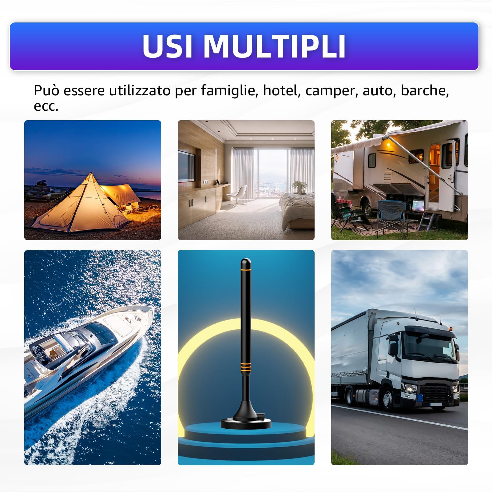 Amplificatore Antenna TV 2025 – Signal Booster Digitale HD da 24dB per Antenna Interna, Risolve Canali Pixelati, Supporta Smart TV HD VHF/UHF (Bianca) Signal Booster (TV-001-Orange)