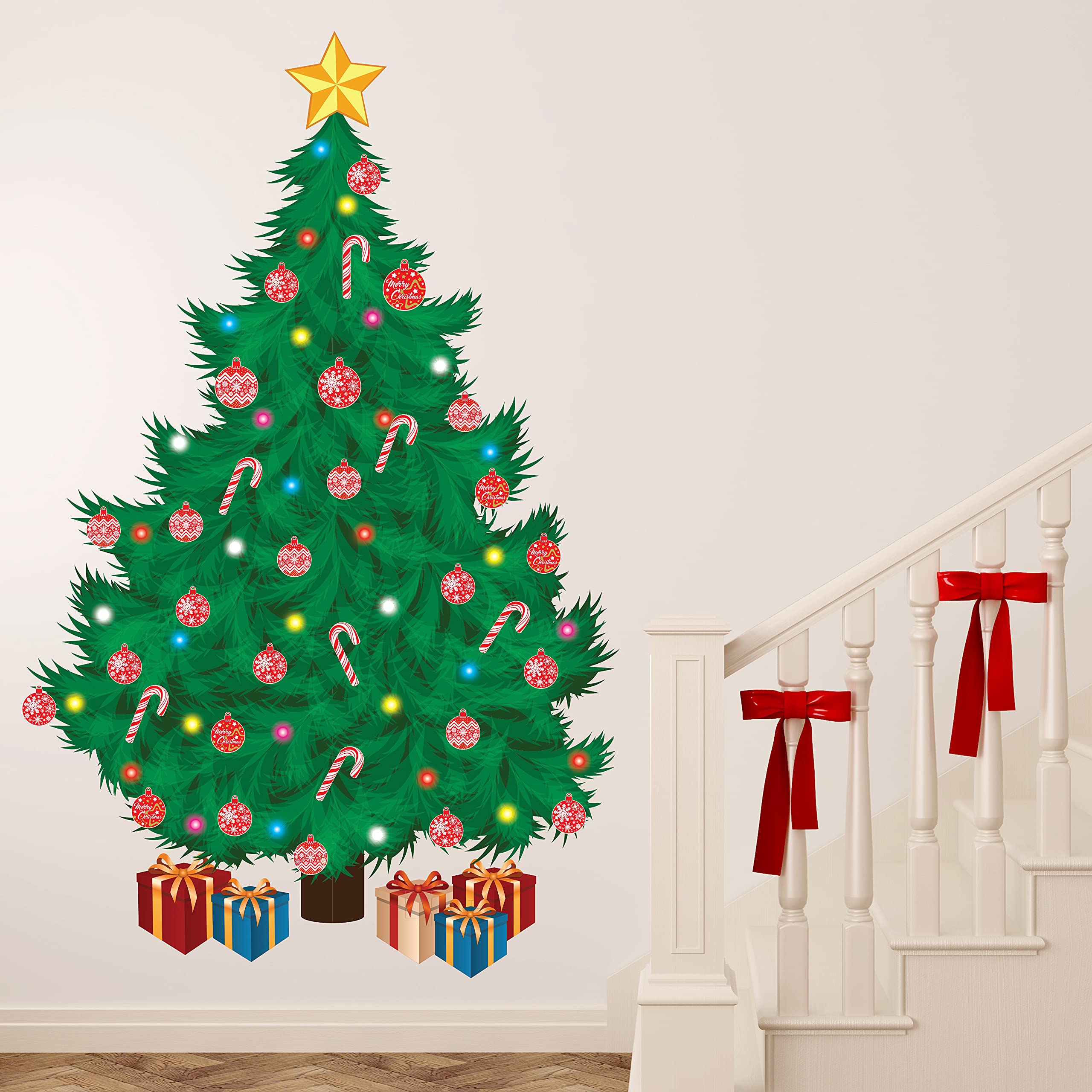 Walplus Traditional Christmas Tree. Christmas Decorations Wall Stickers Traditional Christmas Tree Wall Art Window Display Clings Decals Living Room Sale Clearance Pvc Decals For Glass Xmas Winter Décor