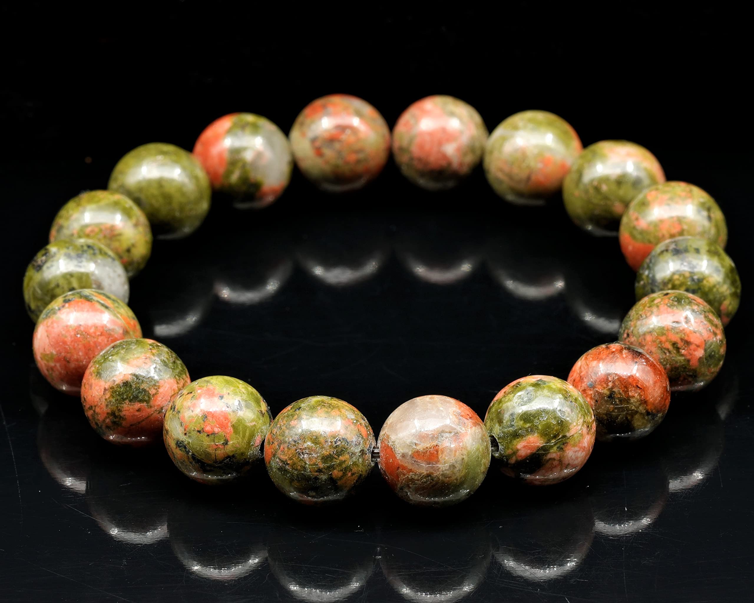 Dehnbares Armband aus natürlichen Unakit-Perlen, echter grüner Kristall, Skorpion, Edelstein elastisch, 8 mm Perlen, Modeschmuck