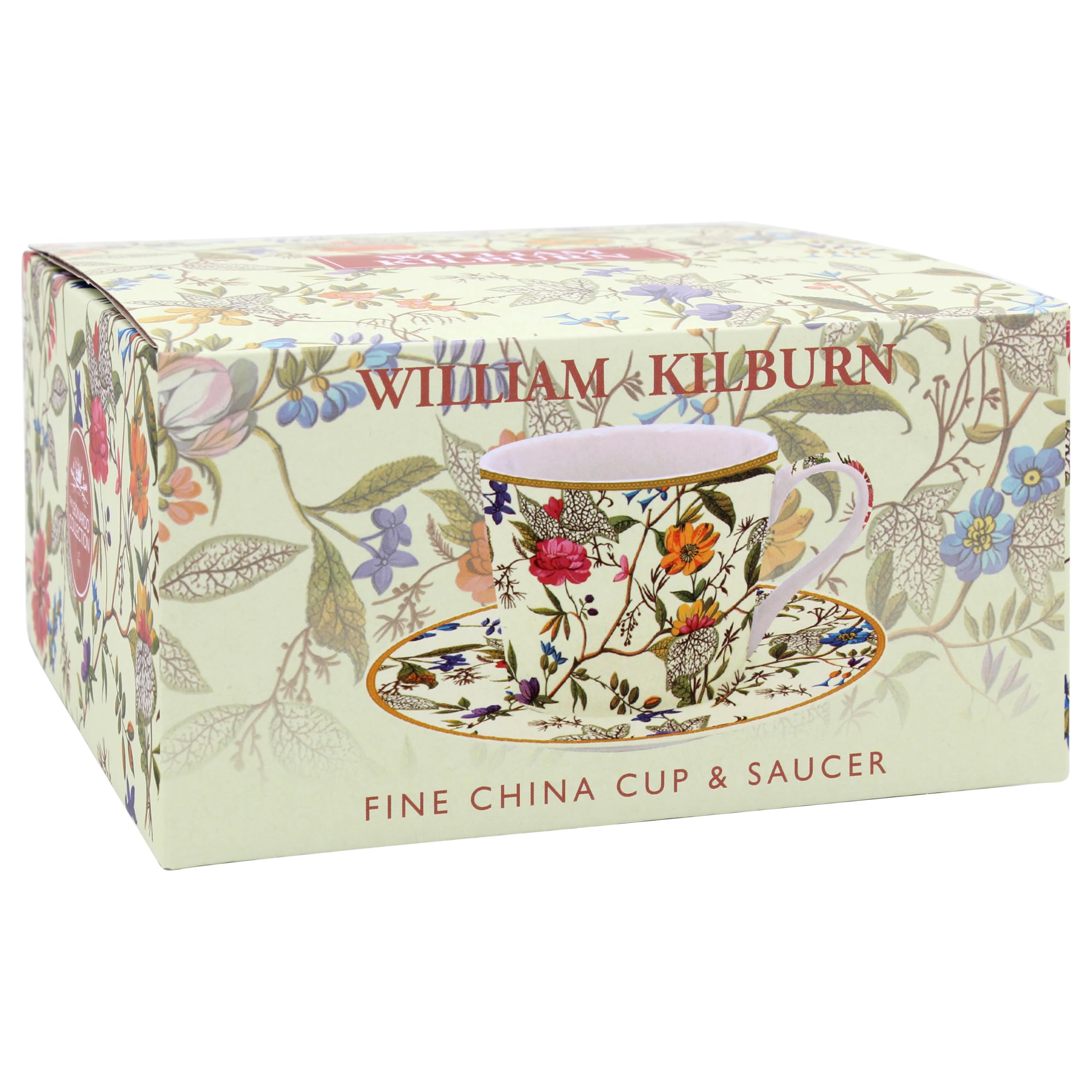 The Leonardo Collection Multicolor William Kilburn Kilburn Cup & Saucer For Kitchen | Lovely Coffee Cup Set For Home & Office | Tea Cups And Saucers For Enjoying Hot Drinks | Coffee Mug And Saucer For Gifts