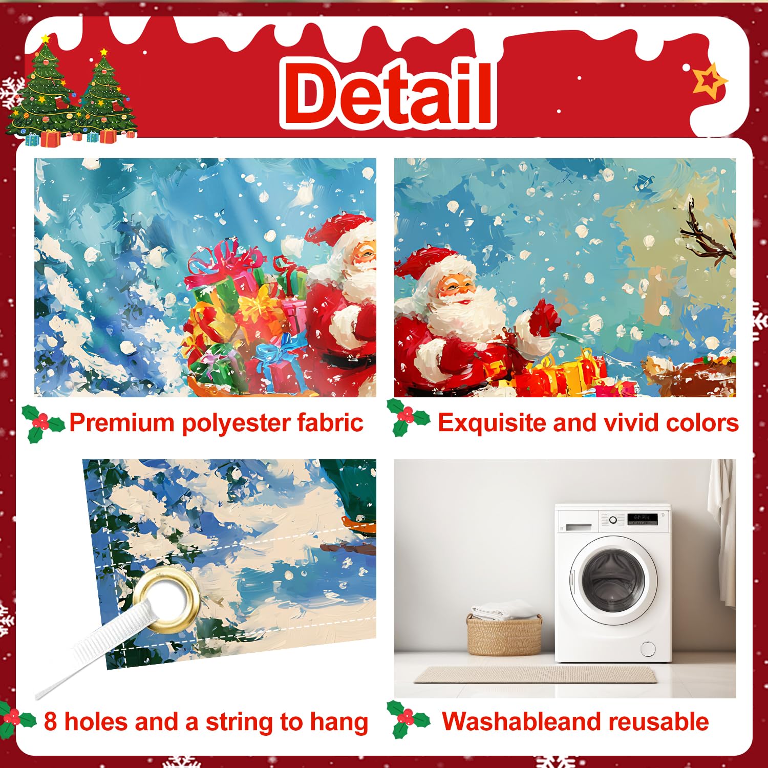 Amazon.com: Christmas Garage Door Banner – Santa Claus with Sleigh
