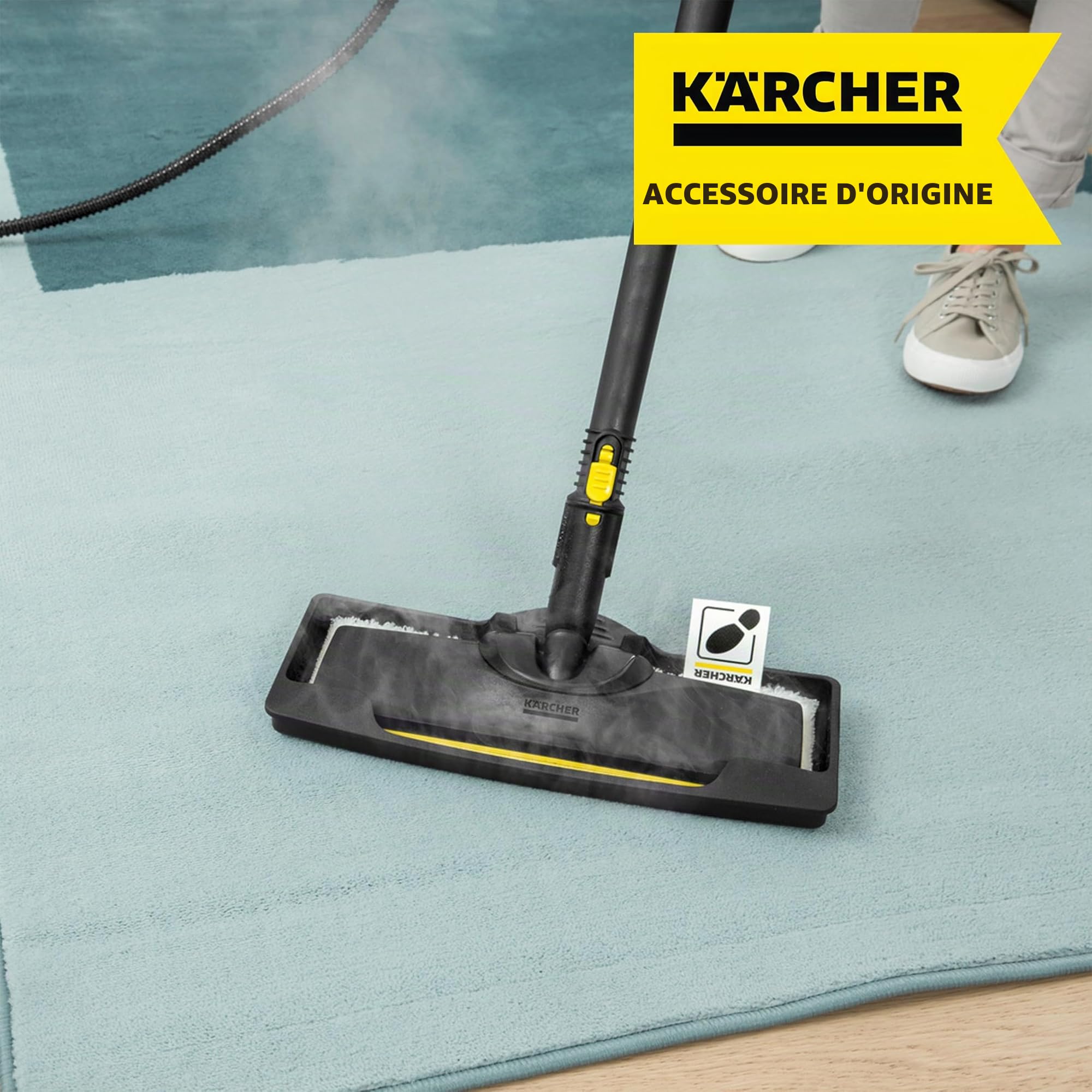 Kärcher Adaptateur Nettoyage Vapeur pour Tapis et Moquette, Noir