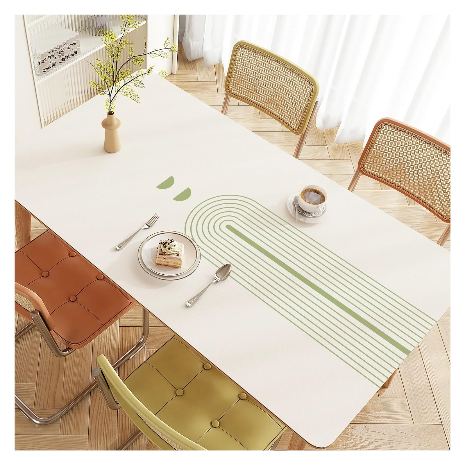 Tappetino Scrivania In Pelle Tovaglia da pranzo moderna, impermeabile, resistente all'olio, termoisolante, for la casa, for il tavolo tè(Color 1,90 * 90 cm)
